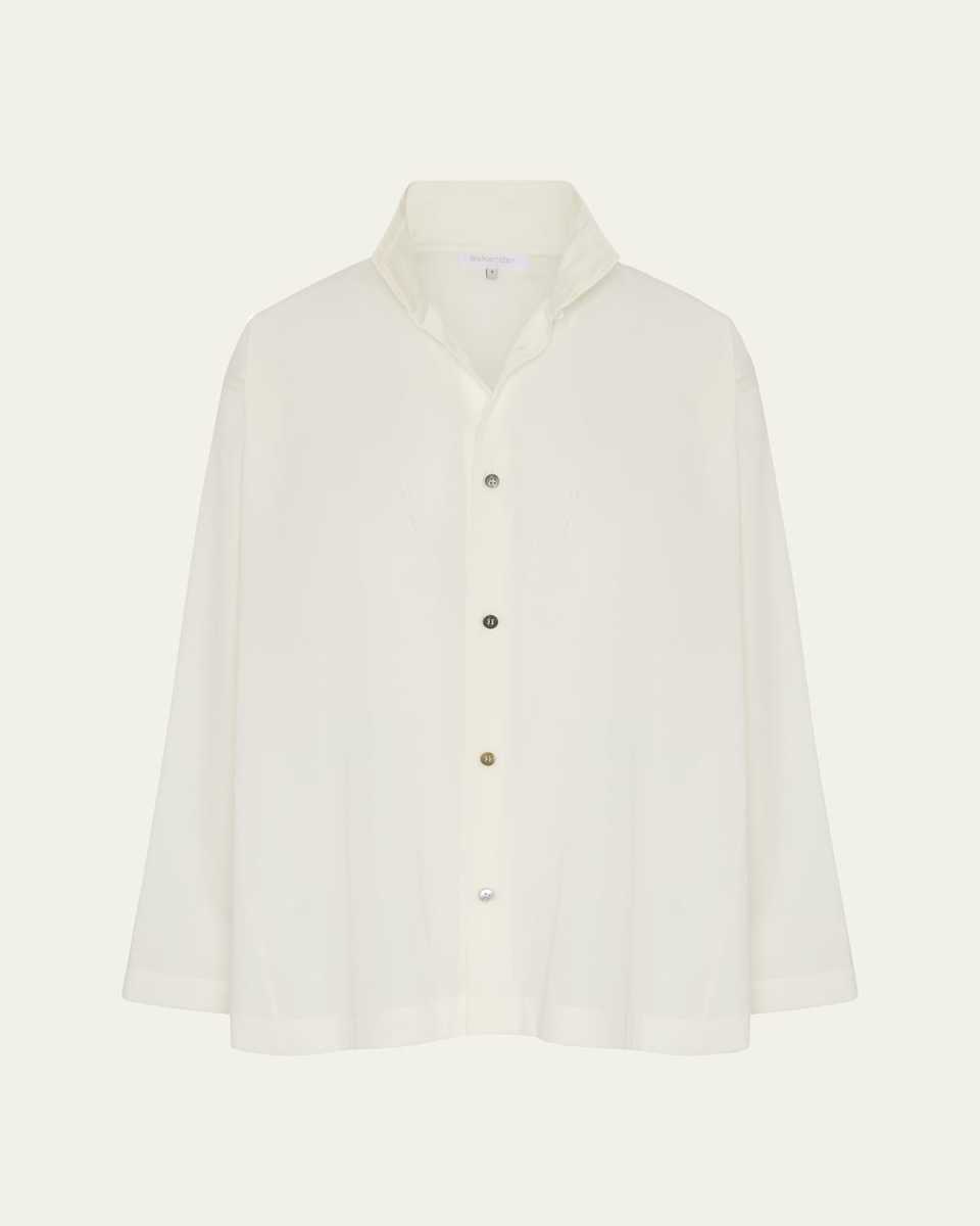 Side Paneled Two Collar Shirt (Mid Plus Length)